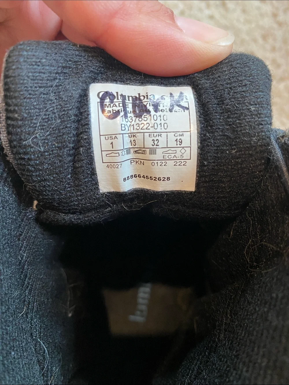 Columbia Kids Black and Gray Waterproof Snow Boots with Blue Accents